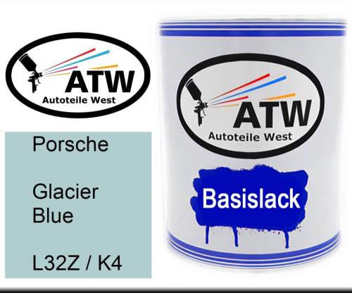 Porsche, Glacier Blue, L32Z / K4: 1L Lackdose, von ATW Autoteile West.